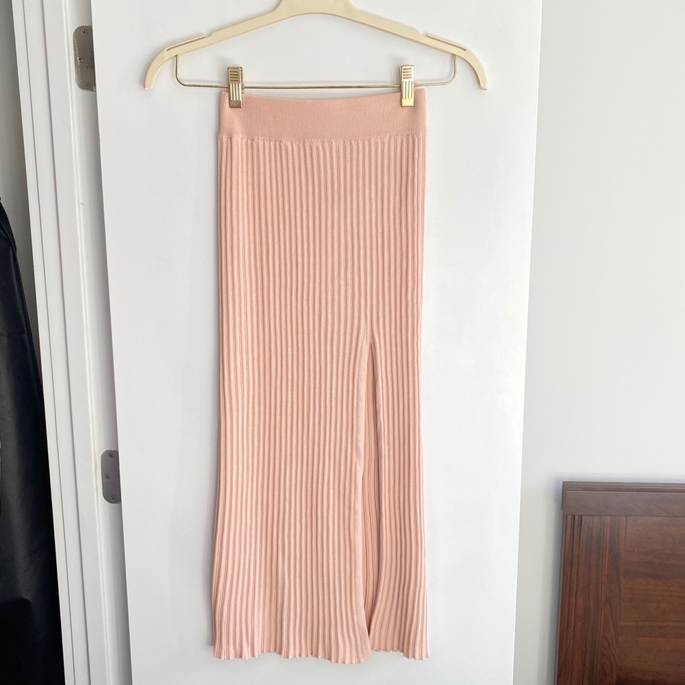 Aritzia Wilfred Knit Slit Skirt - Rose Quartz, XXS